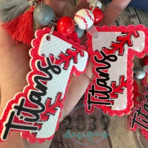 Baseball & Softball initial Acrylic Bag Tag * YOU PICK COLORS, INITIAL & NAME*