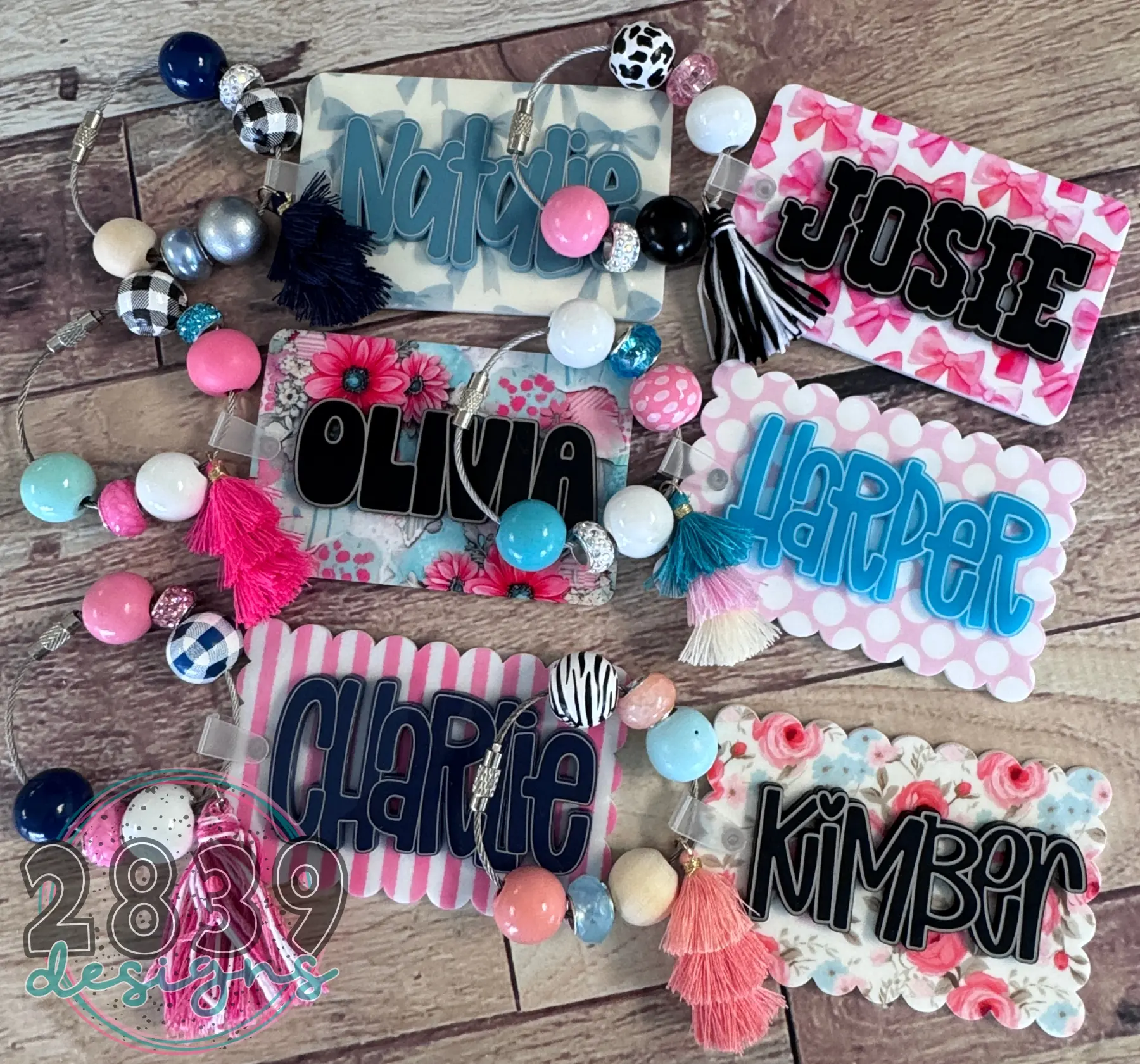 Acrylic Bag tag *Sweet Girl Collection* 30 patterns to choose from - Image 16