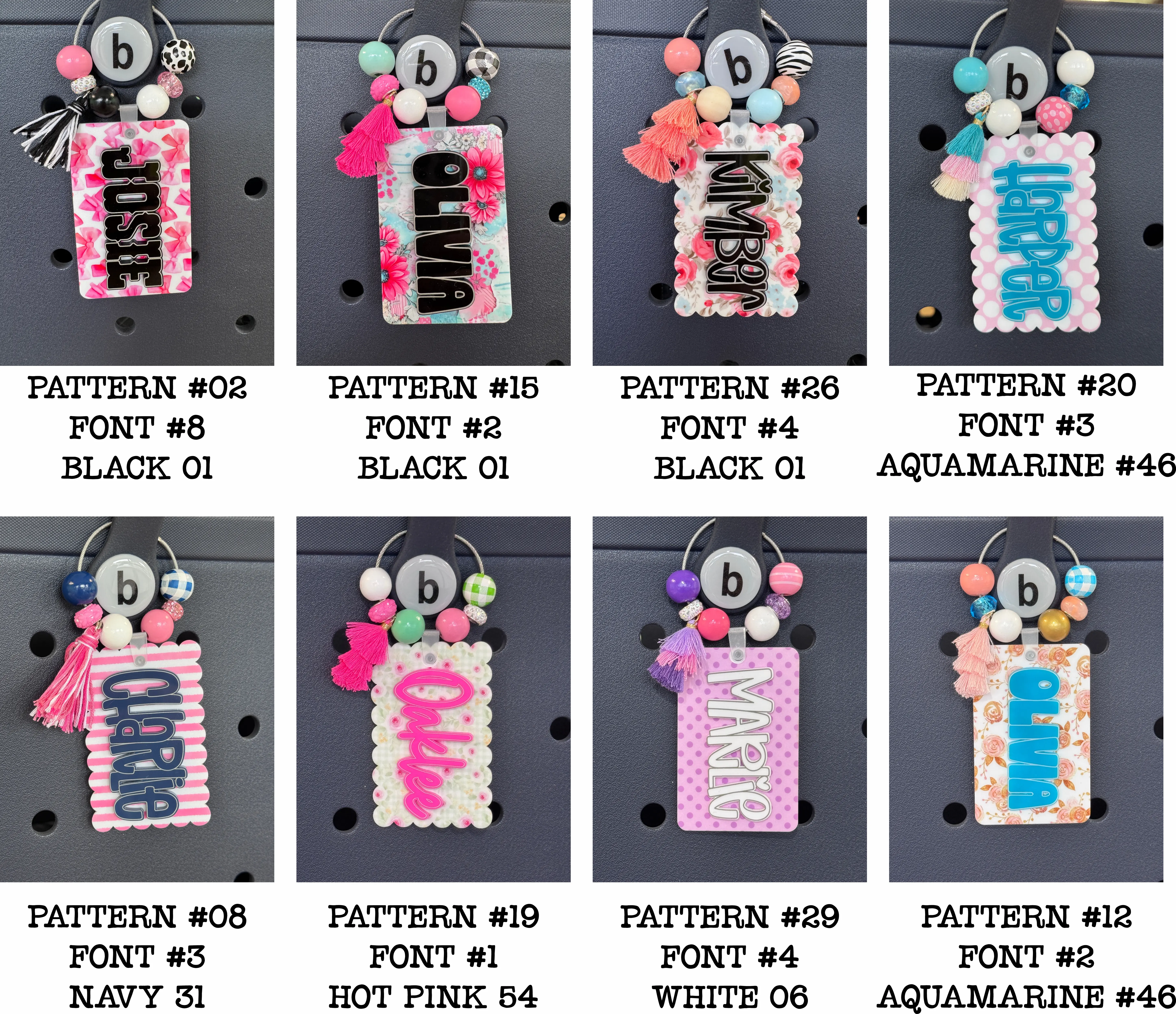 Acrylic Bag tag *Sweet Girl Collection* 30 patterns to choose from - Image 7
