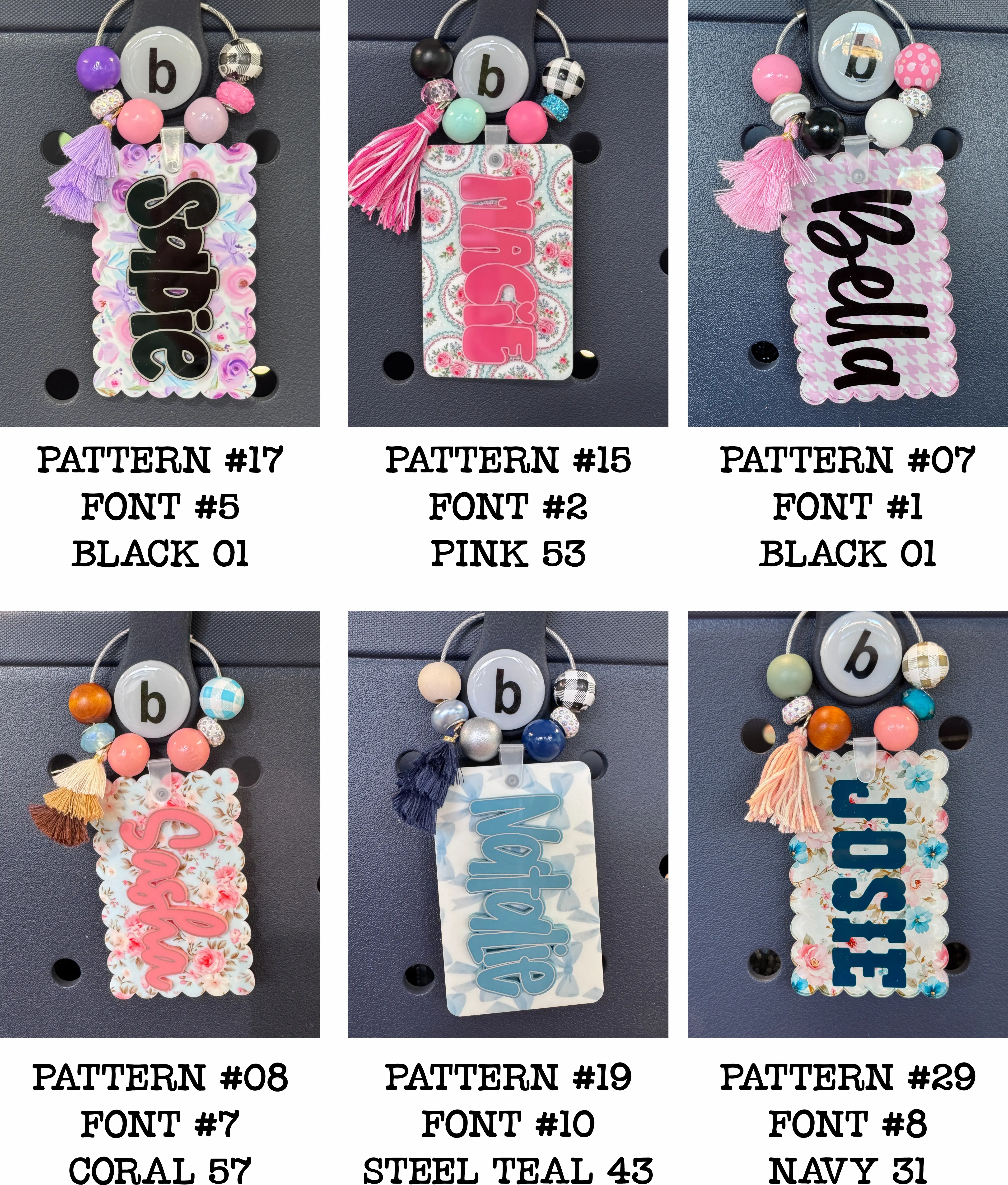 Acrylic Bag tag *Sweet Girl Collection* 30 patterns to choose from - Image 8