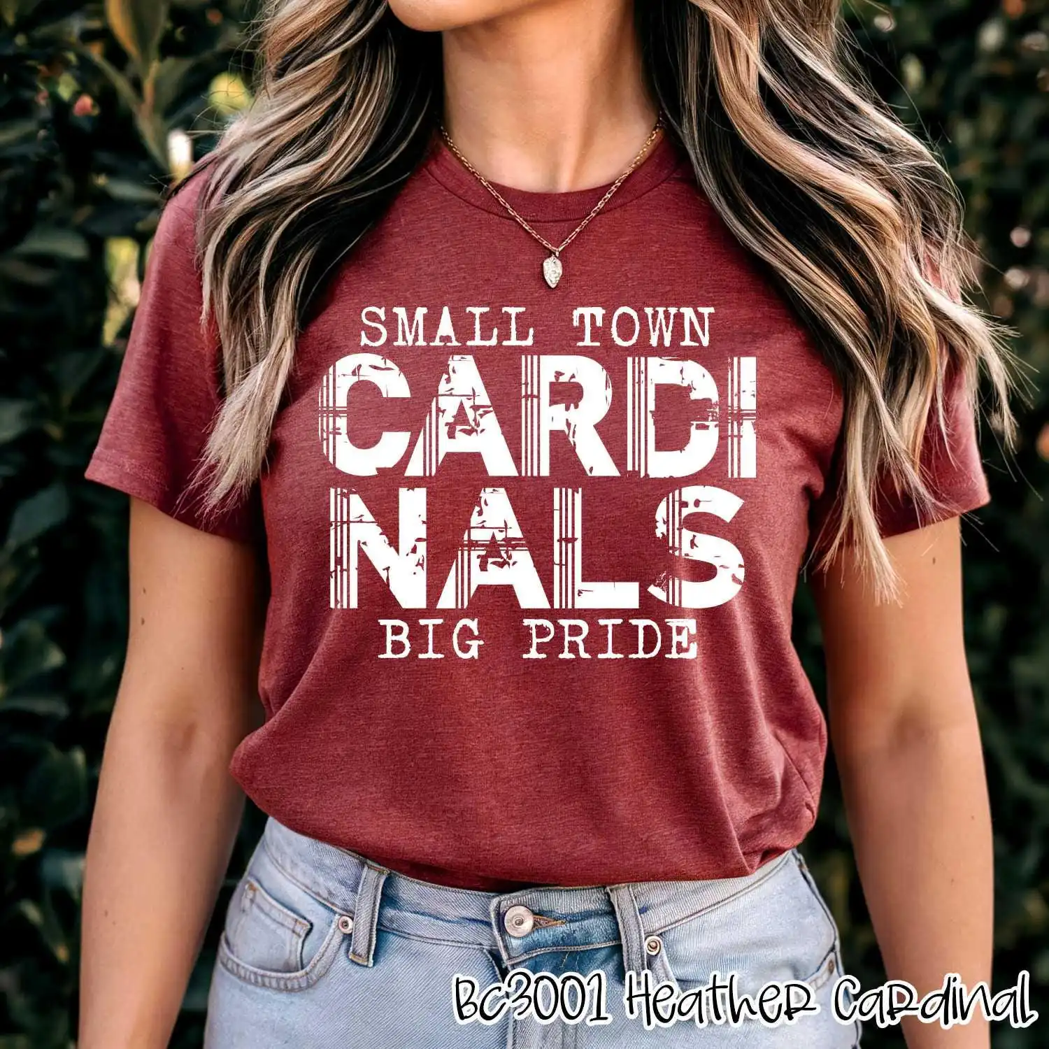 CARDINALS small town big pride spirit t-shirt, mascot team Spirit wear for baseball, football, great for teachers, Back to school, mom shirt