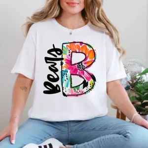 BEARS Custom spirit t-shirt, mascot team Spirit wear for baseball, football, flower initial, teachers, Back to school, mom shirt