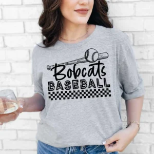 BOBCATS baseball Custom spirit t-shirt, mascot team Spirit wear for baseball, great for teachers, baseball mom shirt