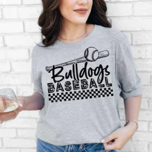 BULLDOGS baseball Custom spirit t-shirt, mascot team Spirit wear for baseball, great for teachers, baseball mom shirt