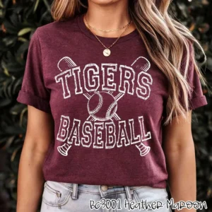 Let's go TIGERS baseball Custom spirit t-shirt, mascot team Spirit wear for baseball, great for teachers, baseball mom shirt,