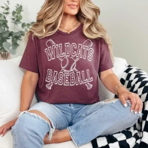 Let's go WILDCATS baseball Custom spirit t-shirt, mascot team Spirit wear for baseball, great for teachers, baseball mom shirt,
