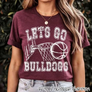 Lets Go BULLDOGS BASKETBALL spirit t-shirt, mascot team Spirit wear for basketball, basketball mom shirt, basketball shirt, teacher shirt