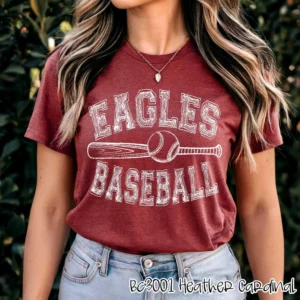 EAGLES baseball Custom spirit t-shirt, mascot team Spirit wear for baseball, great for teachers, baseball mom shirt