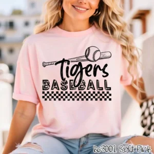 TIGERS baseball Custom spirit t-shirt, mascot team Spirit wear for baseball, great for teachers, baseball mom shirt