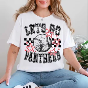 Let's go PANTHERS baseball Custom spirit t-shirt, mascot team Spirit wear for baseball, great for teachers, baseball mom shirt, SOFTBALL MOM