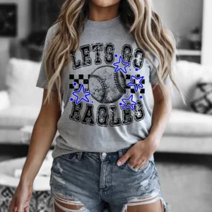 Let's go EAGLES baseball Custom spirit t-shirt, mascot team Spirit wear for baseball, great for teachers, baseball mom shirt, SOFTBALL MOM
