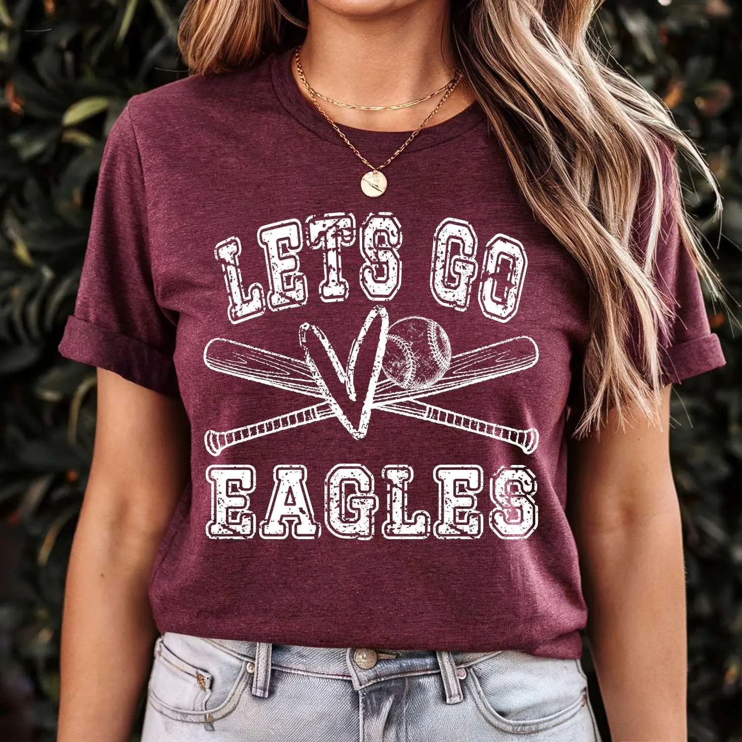 Let's Go EAGLES Baseball - Softball T-shirt