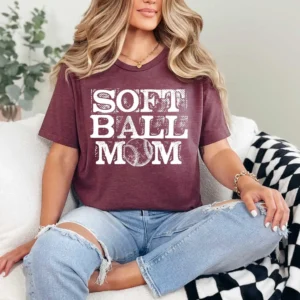 Softball mom Custom spirit t-shirt, mascot team Spirit wear for softball, softball mama, custom softball shirt, softball mama