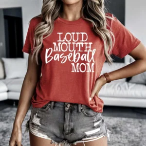 Loud mouth baseball mom Custom spirit t-shirt, mascot team Spirit wear for baseball, great for coach, baseball mom shirt, baseball shirt