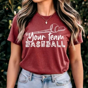 CUSTOM mascot ball mom, Custom spirit t-shirt, mascot team Spirit wear for baseball, great for teachers, softball mom shirt, YOU PICK