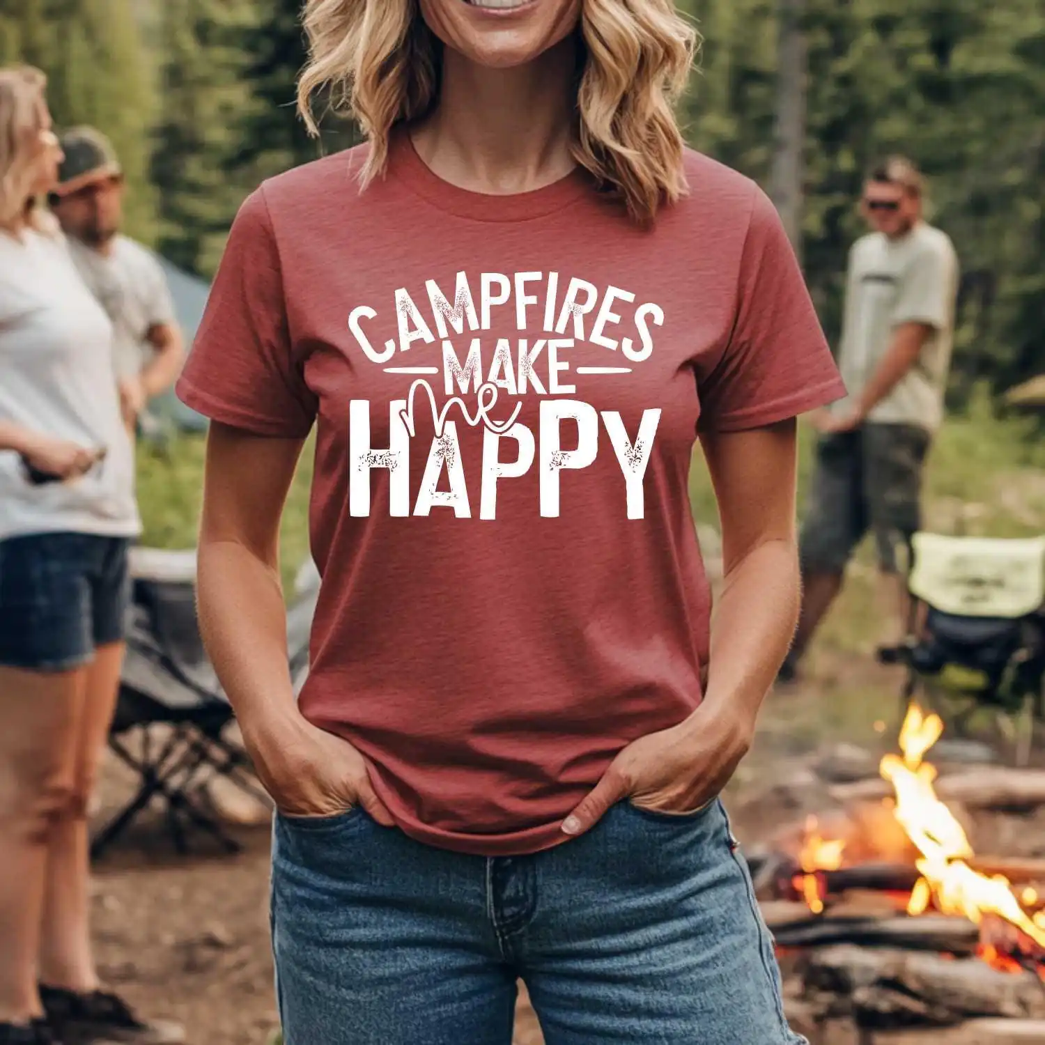 Campfires make me happy t-shirt, Camping shirt, camping adventures, vacation shirt, family vacation shirt, summer camp shirt, summer shirt