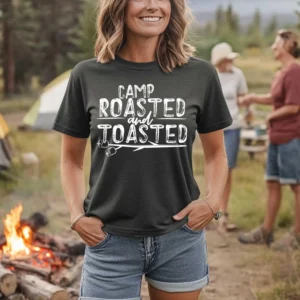Camp roasted & toasted t-shirt, Camping shirt, camping adventures, vacation shirt, family vacation shirt, summer camp shirt, summer shirt