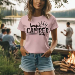 Boujee camper club, campfire t-shirt, Camping shirt, camping adventures, family vacation shirt, summer camp shirt, summer shirt