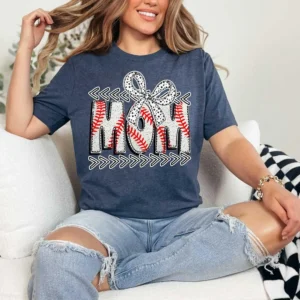 Baseball mama baseball t-shirt, team spirit mascot shirt, Spirit wear for softball, polka dot, baseball shirt