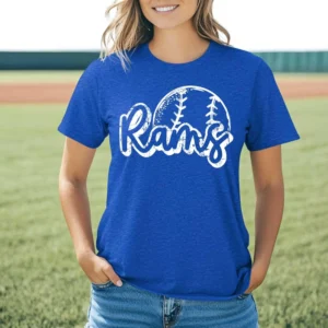 Rams baseball Custom spirit t-shirt, mascot team Spirit wear for baseball, great for teachers, baseball mom shirt,