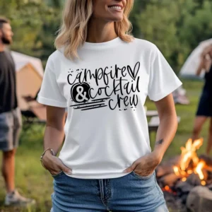 Campfire & cocktail crew t-shirt, Camping shirt, camping adventures, vacation shirt, family vacation shirt, summer camp shirt, summer shirt