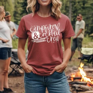 Campfire & cocktail crew t-shirt, Camping shirt, camping adventures, vacation shirt, family vacation shirt, summer camp shirt, summer shirt