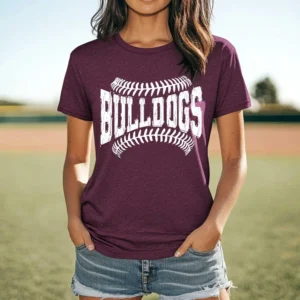 BULLDOGS baseball spirit t-shirt, mascot team Spirit wear for baseball, baseball mom shirt, baseball shirt, mom shirt