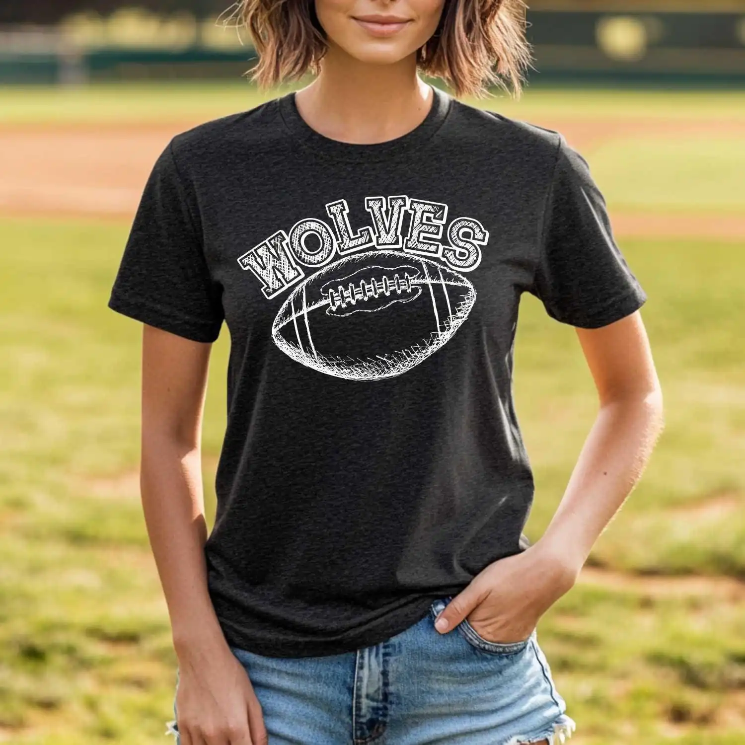 WOLVES football spirit t-shirt, mascot team Spirit wear for football, football mom shirt, baseball shirt, mom shirt