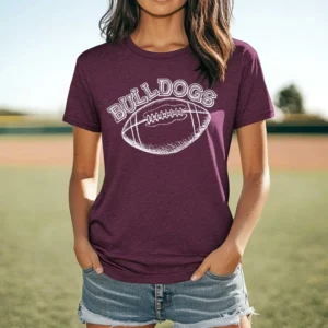 BULLDOGS football spirit t-shirt, mascot team Spirit wear for football, football mom shirt, baseball shirt, mom shirt