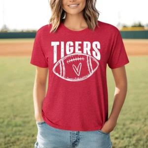 TIGERS football spirit t-shirt, mascot team Spirit wear for football, football mom shirt, baseball shirt, mom shirt