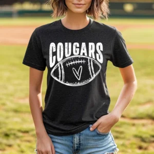 COUGARS football spirit t-shirt, mascot team Spirit wear for football, football mom shirt, baseball shirt, mom shirt