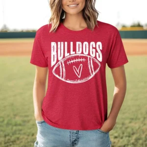BULLDOGS football spirit t-shirt, mascot team Spirit wear for football, football mom shirt, baseball shirt, mom shirt
