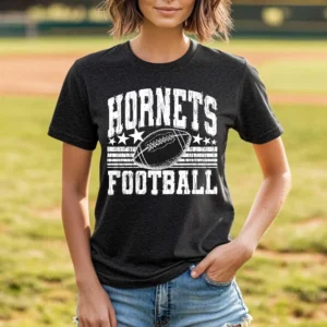 Hornets Custom spirit t-shirt, mascot team Spirit wear for football, polka dot bow, Back to school, football mom shirt