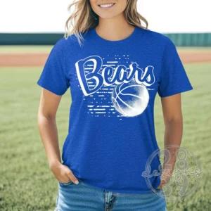 BEARS basketball spirit wear t-shirt, team apparel with custom mascot name, Ball mom shirt