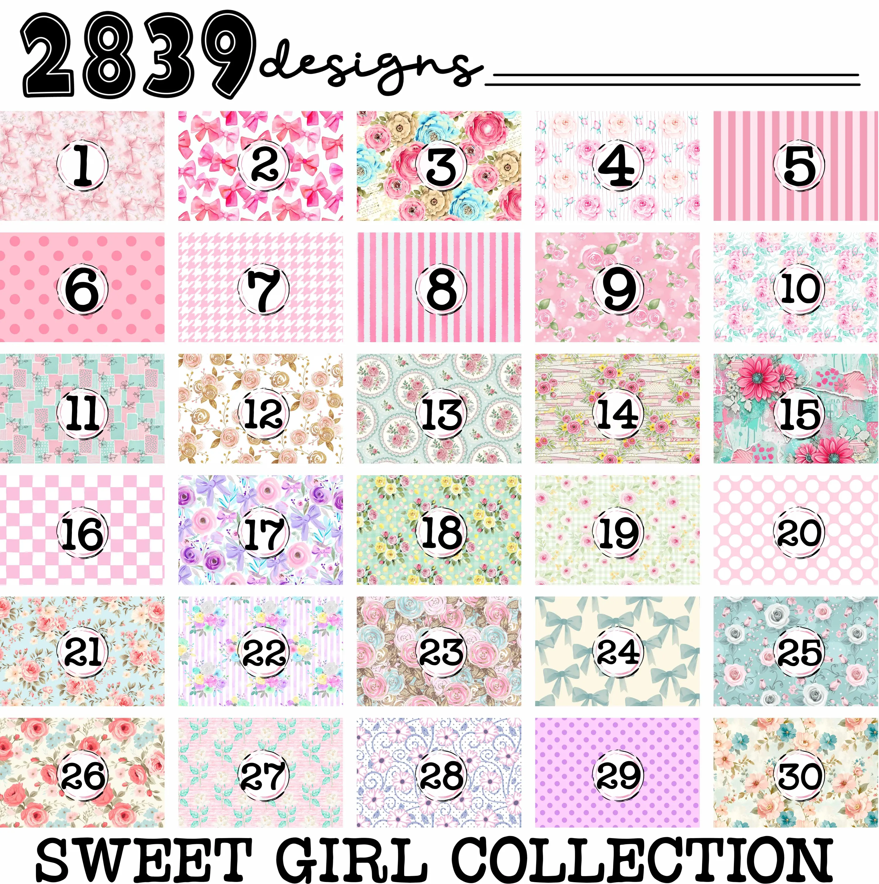 Acrylic Bag tag *Sweet Girl Collection* 30 patterns to choose from - Image 2